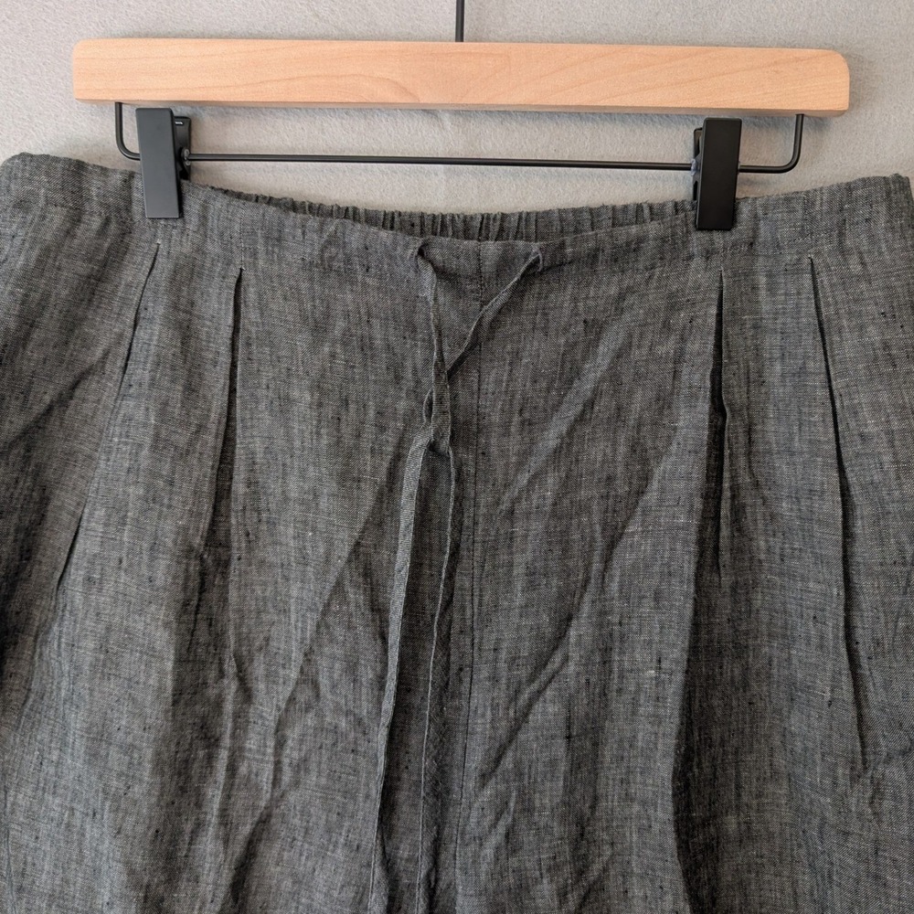 Vtg Valerie Stevens 100% Linen Pants Heather Grey Drawstring Women XL Hong Kong - Picture 5 of 10